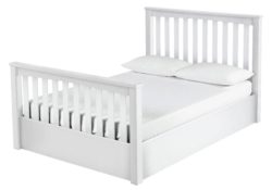Collection - Maximus White Ottoman - Bed Frame - Kingsize